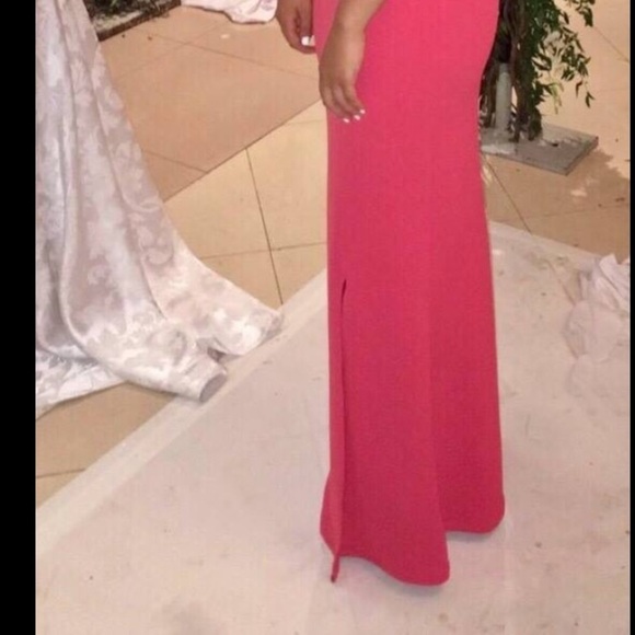 Pink Shoulder Cut Out Gown Formal Dress - Picture 4 of 6